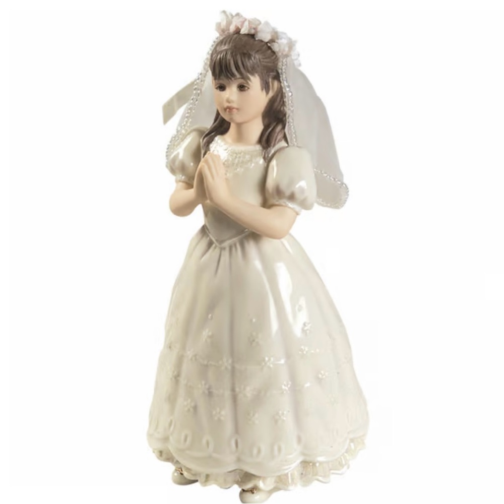 Lenox First Communion Figure by Sandra Kuck (Brunnette girl) NIB!!